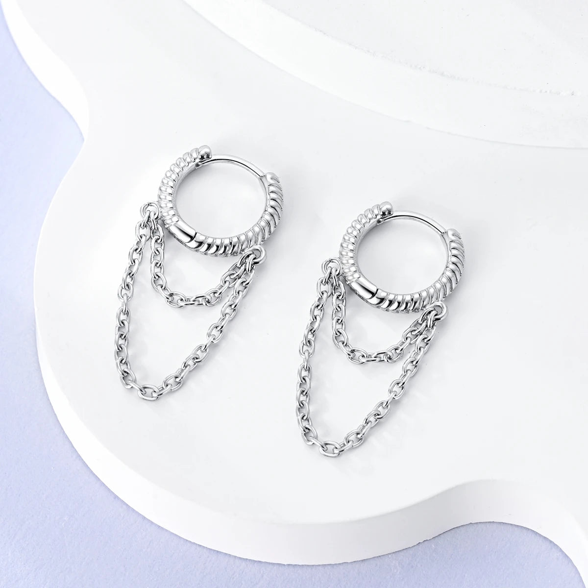 Cosmic Heart & Star Silver Hoops Collection