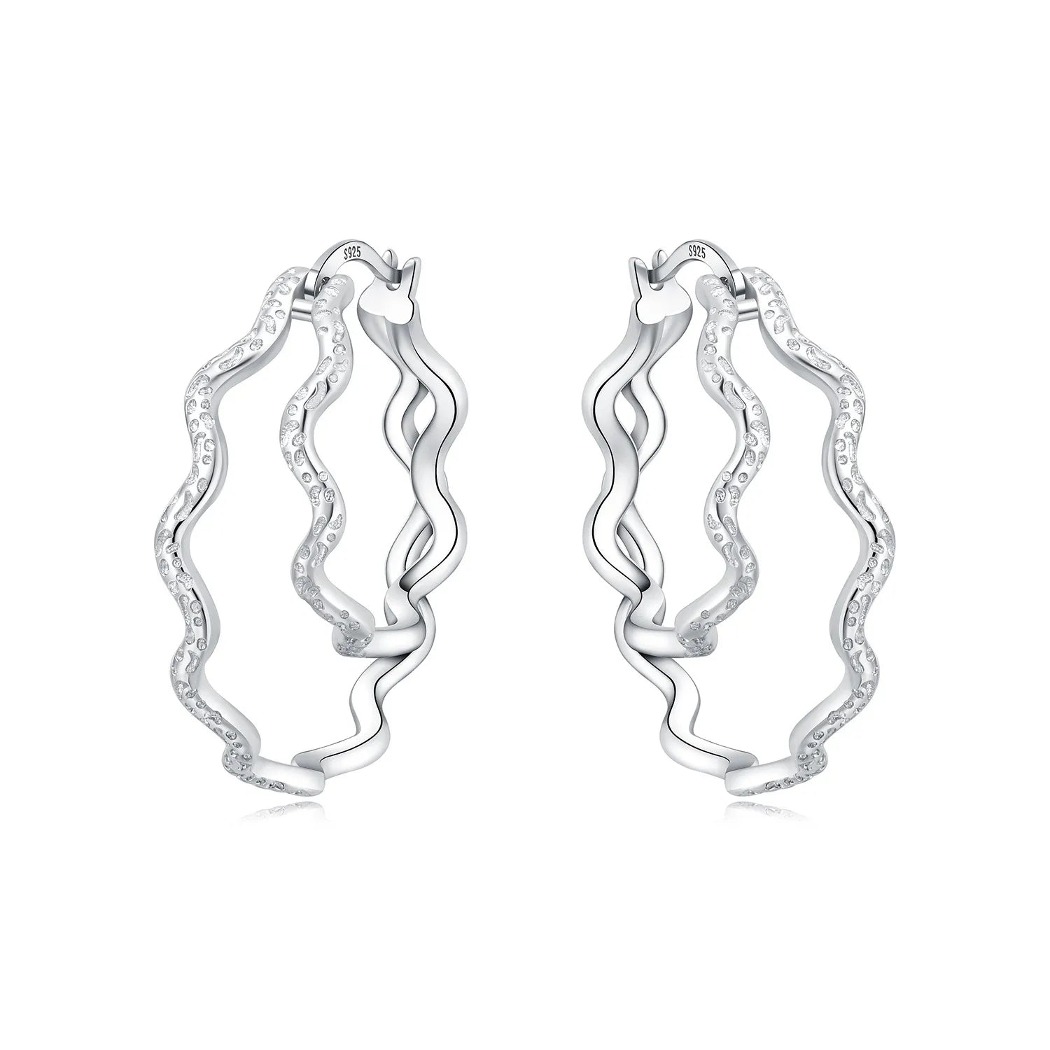 Lumineer Multi-Layer Sterling Hoops