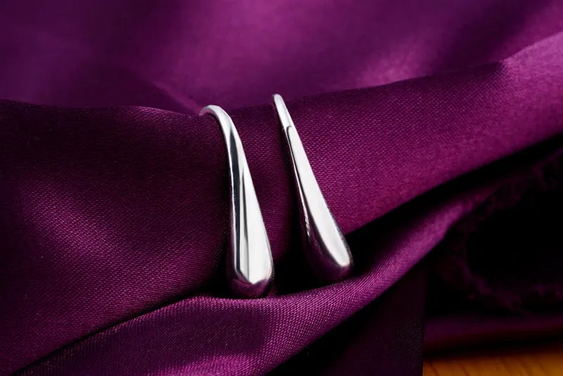 AquaGlow Sterling Hoop Earrings