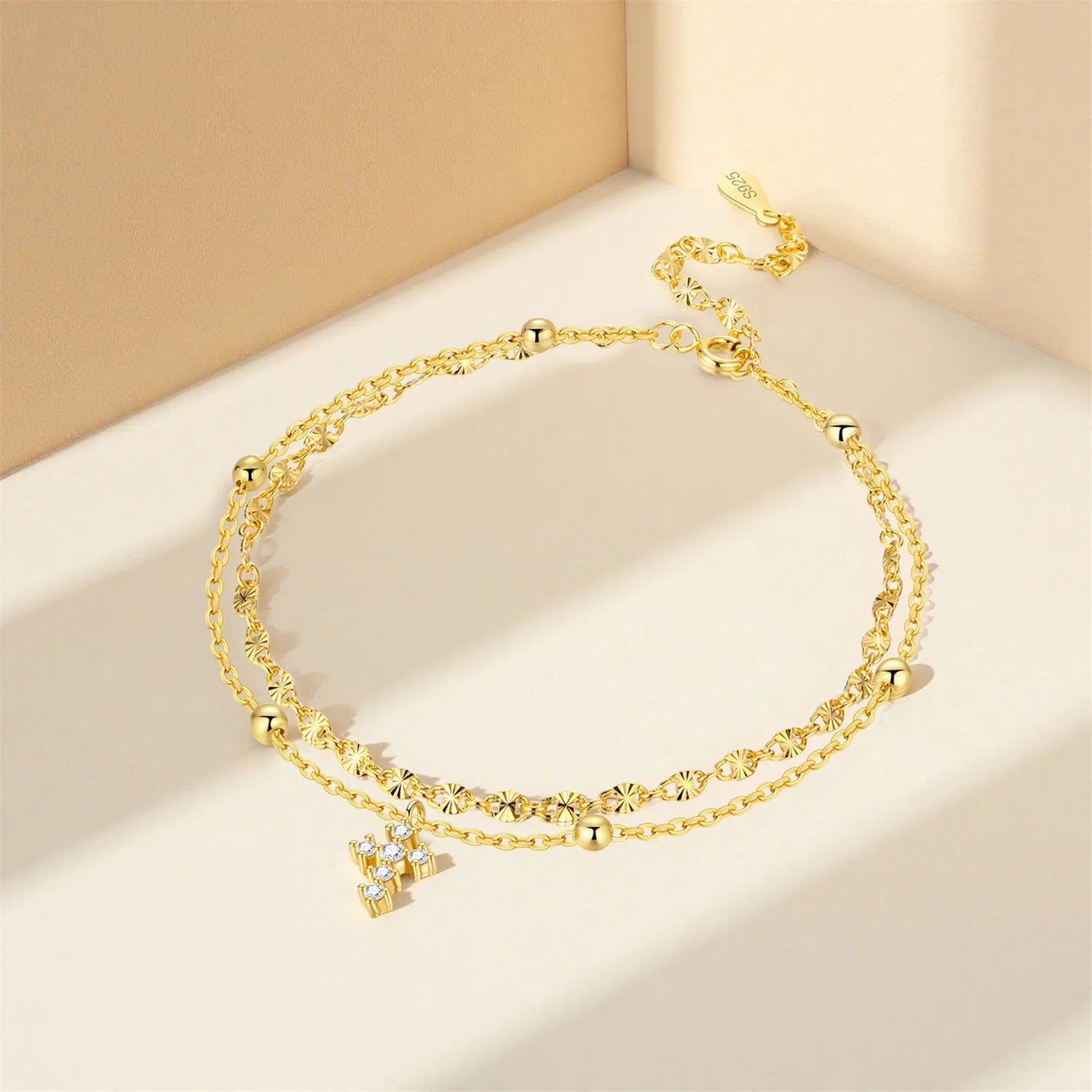 Orstarry Double Cross Grace Anklet