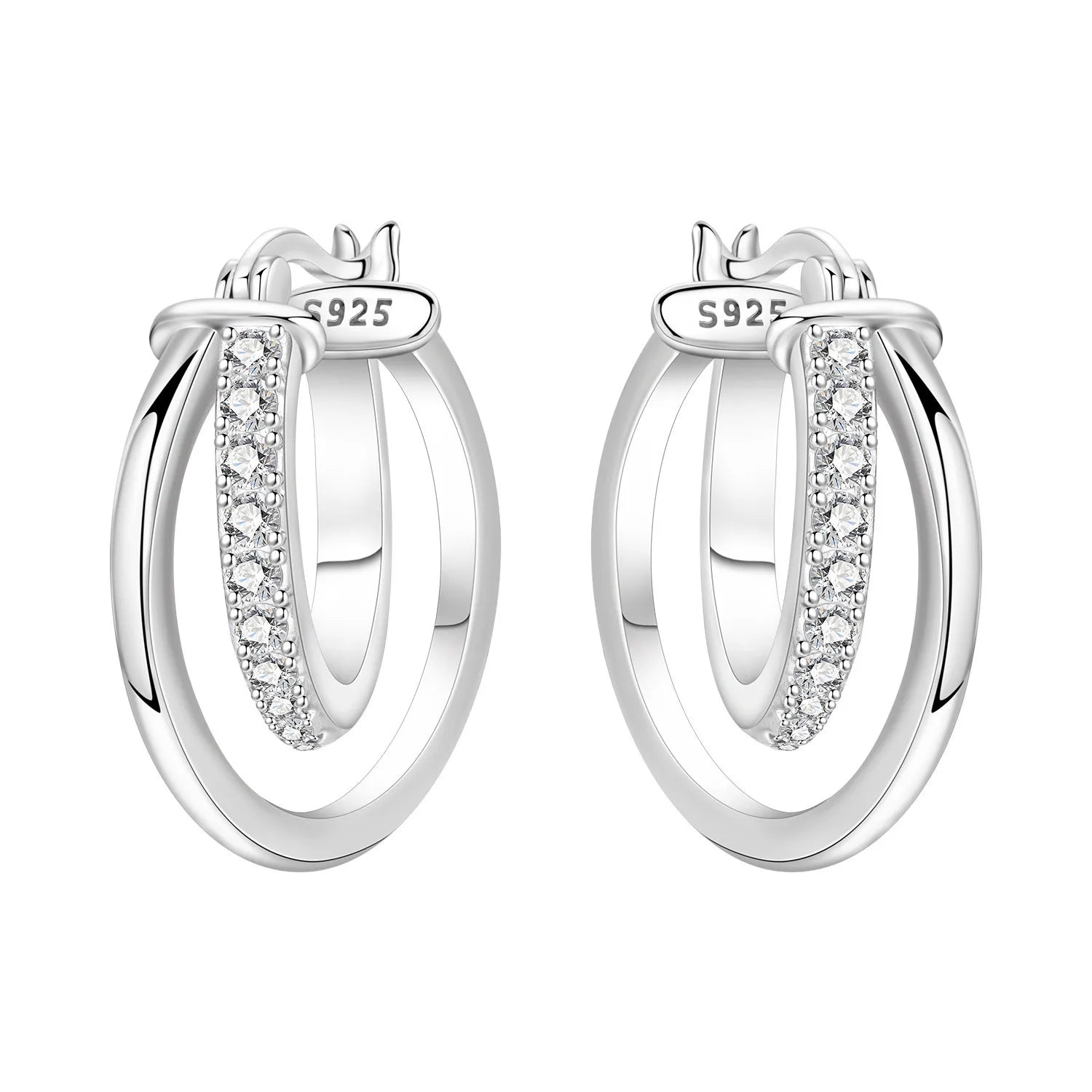 Lumineer Multi-Layer Sterling Hoops