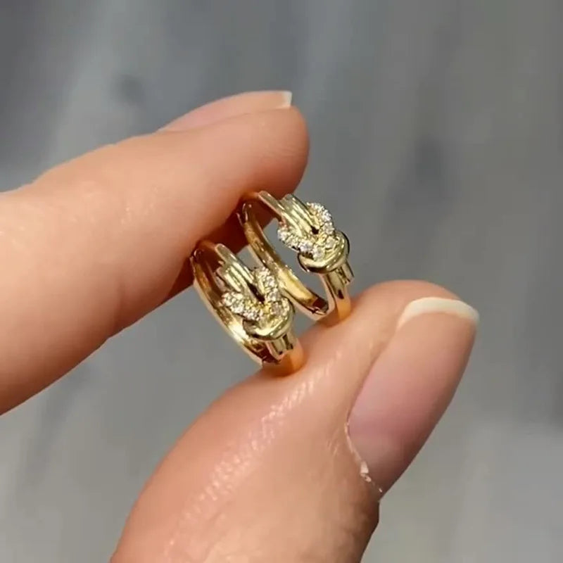 Golden Knot™ Crystal Hoop Earrings