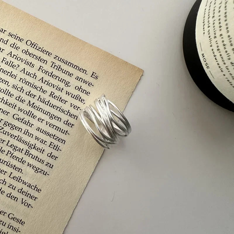 Aurelia 925 Sterling Silver Geometric Open Ring