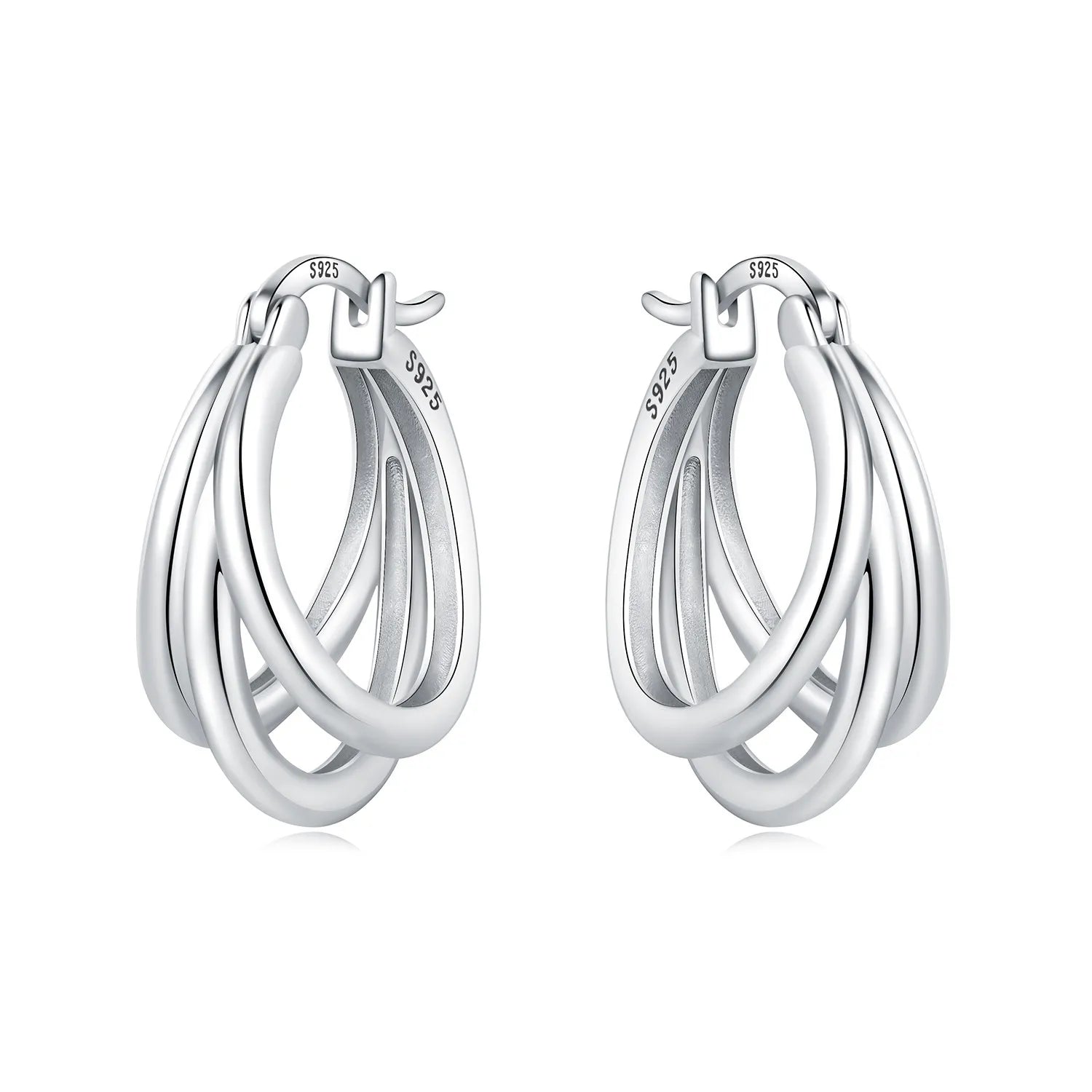 Lumineer Multi-Layer Sterling Hoops