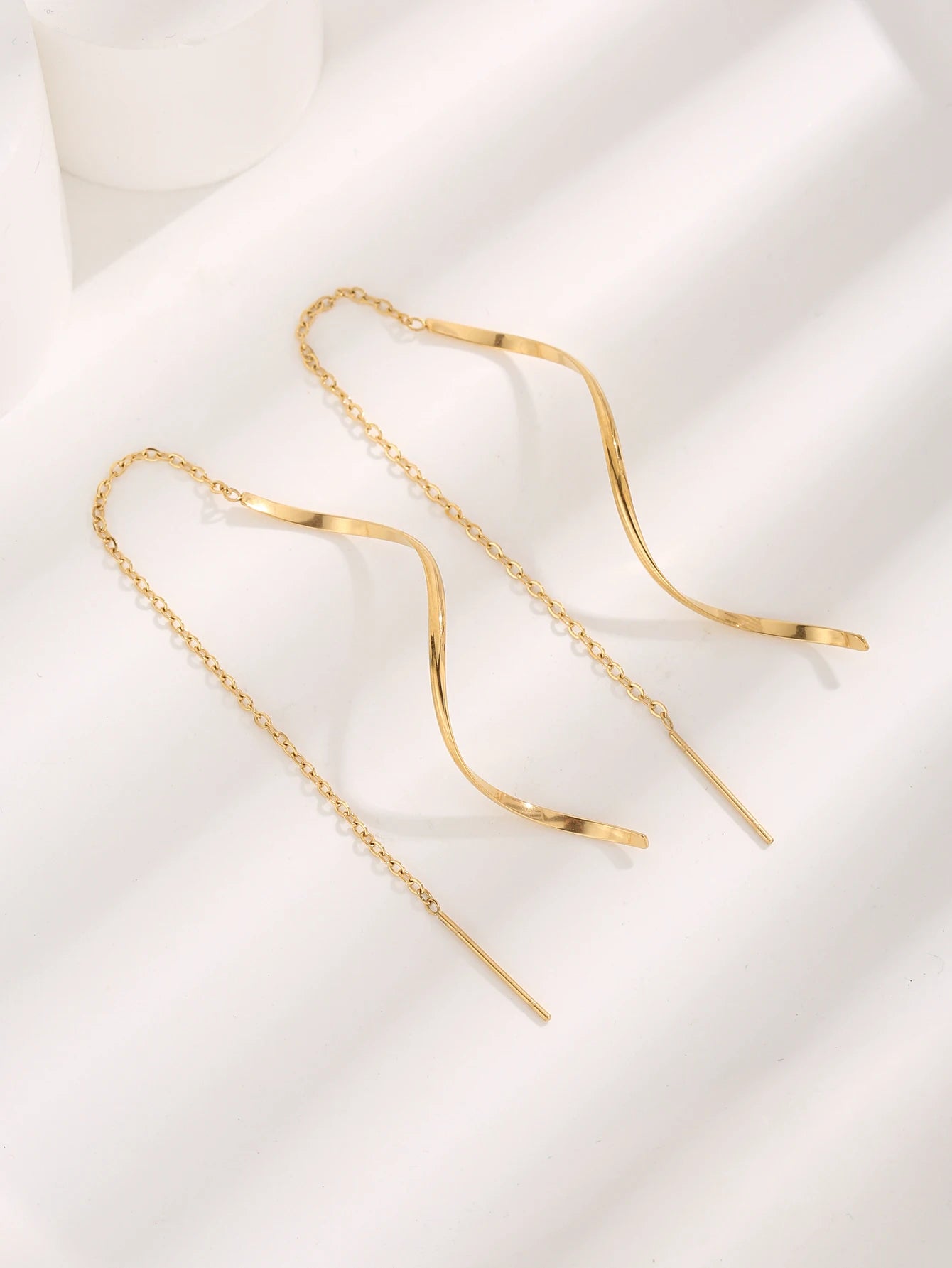 Golden Wave flow Dangle Earrings