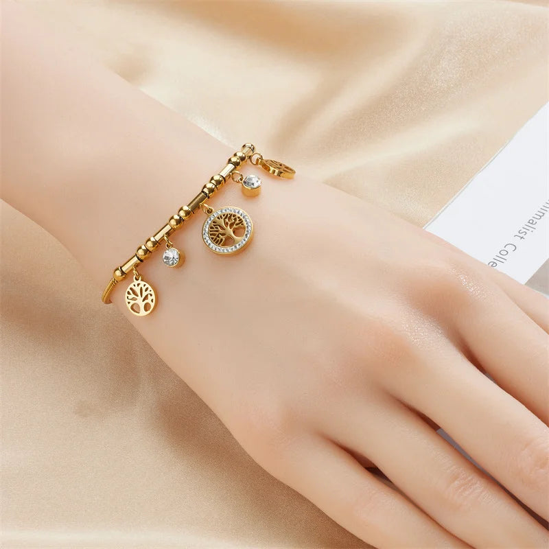 Vitalis Tree Gold Bangle