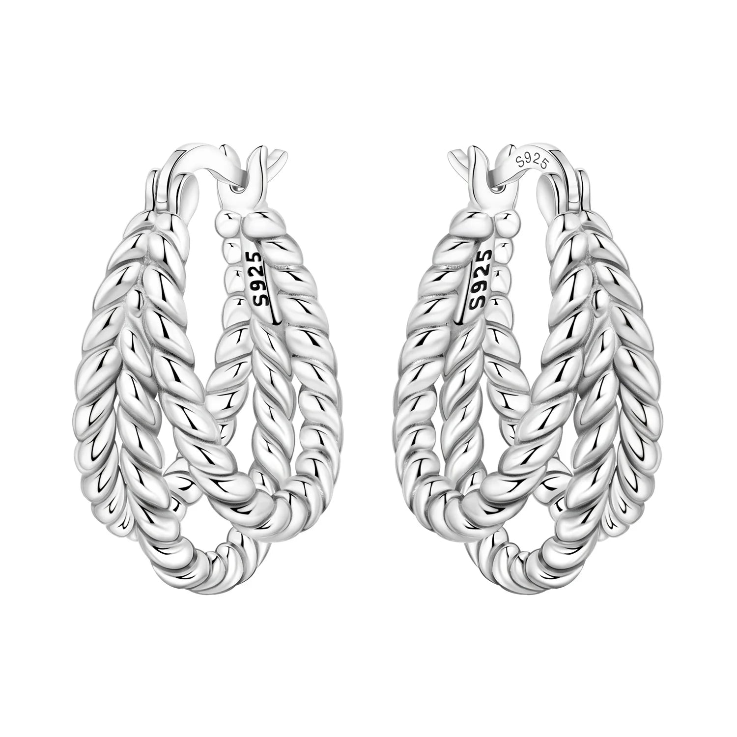 Lumineer Multi-Layer Sterling Hoops