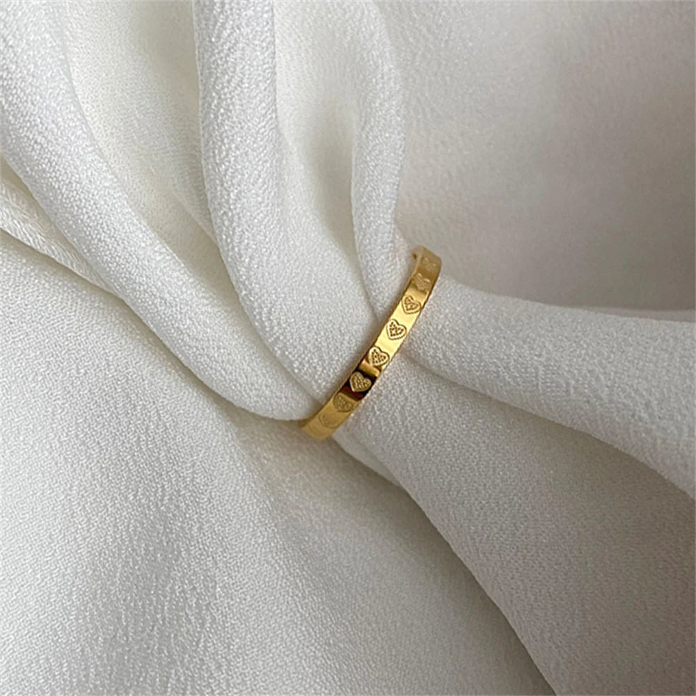 Golden Whisper Heart Ring