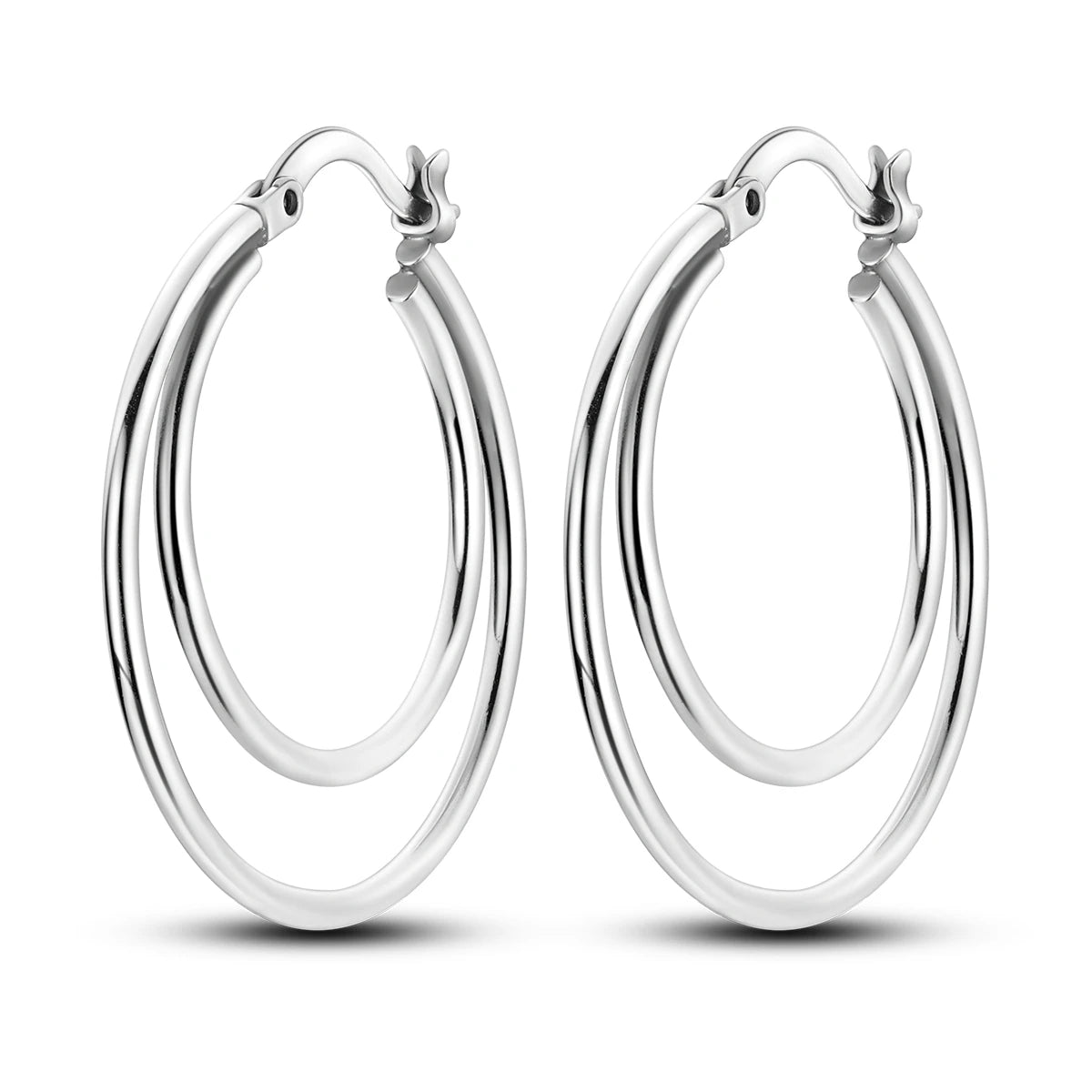 Lumineer Multi-Layer Sterling Hoops