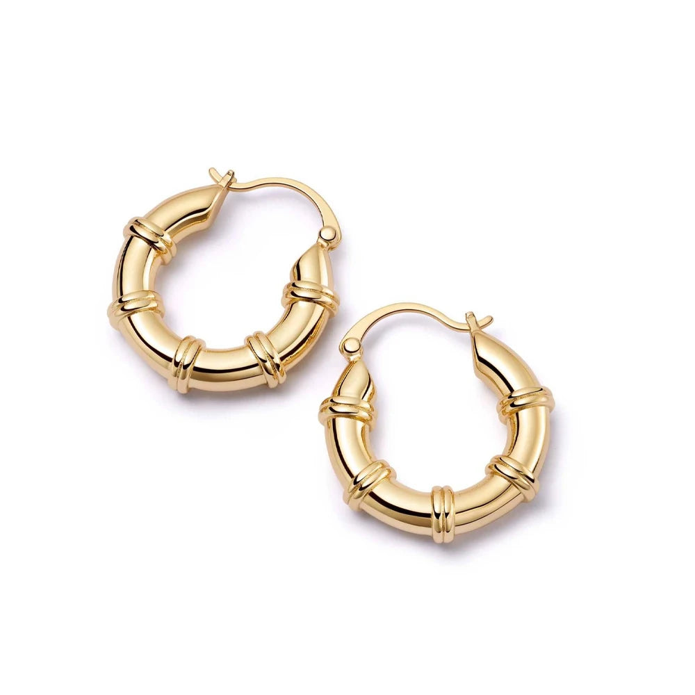 Luna Bold Round Huggies Earrings.
