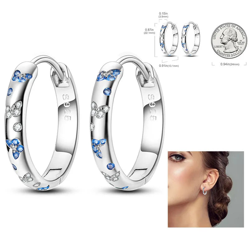 Cosmic Heart & Star Silver Hoops Collection