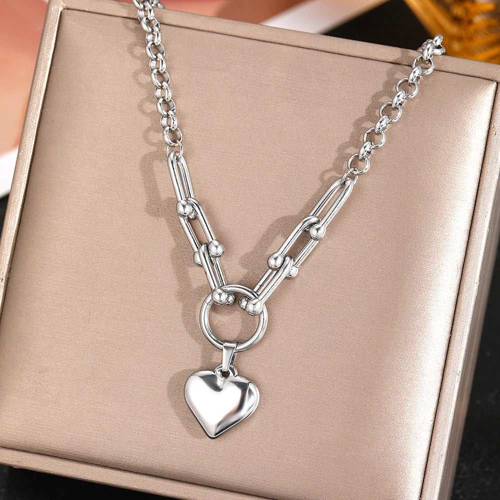 Peach Bloom Heart Necklace