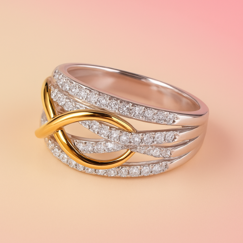 Eterna Pavé™ Silver Gold Ring